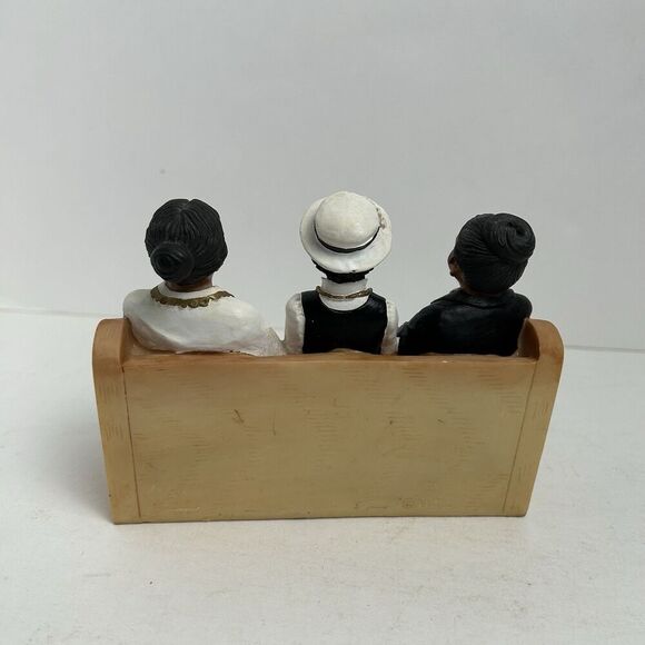 UTI Church Ladies in Church Pew Resin Figurines in Simulated Wood Church Pew - Picture 3 of 6